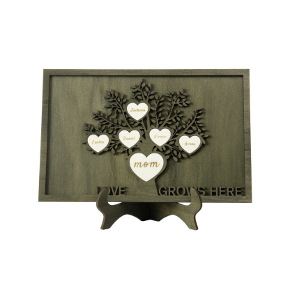 Family Tree Wood Frame Personalised Family Tree Sign Custom 6 Names Plaque-Jessemade AU