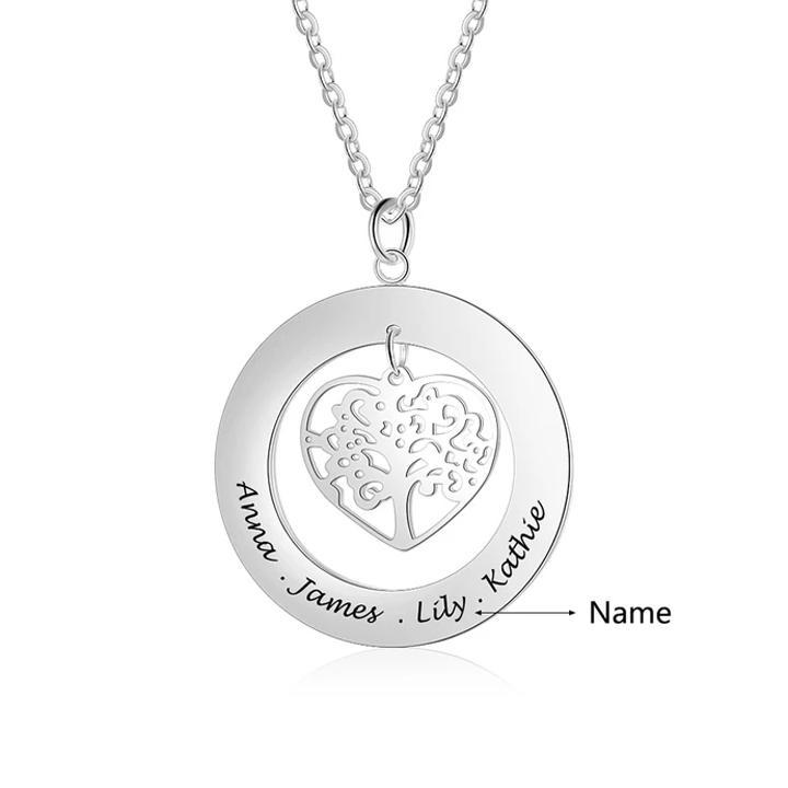 Personalised Family Tree  Engraving Necklace-Jessemade AU