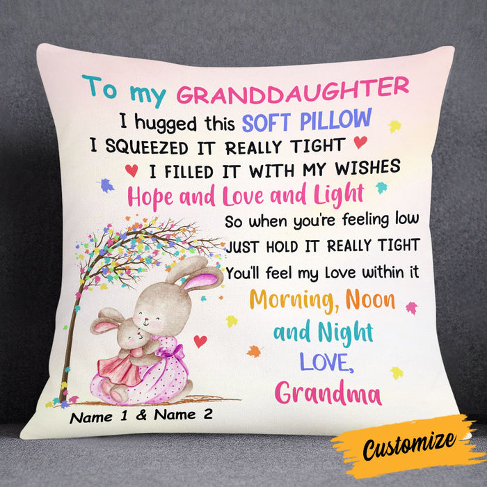 I Filled It With My Wishes, Rabbit Short Plush Pillow Case Easter Gifts For Granddaughter-Jessemade AU