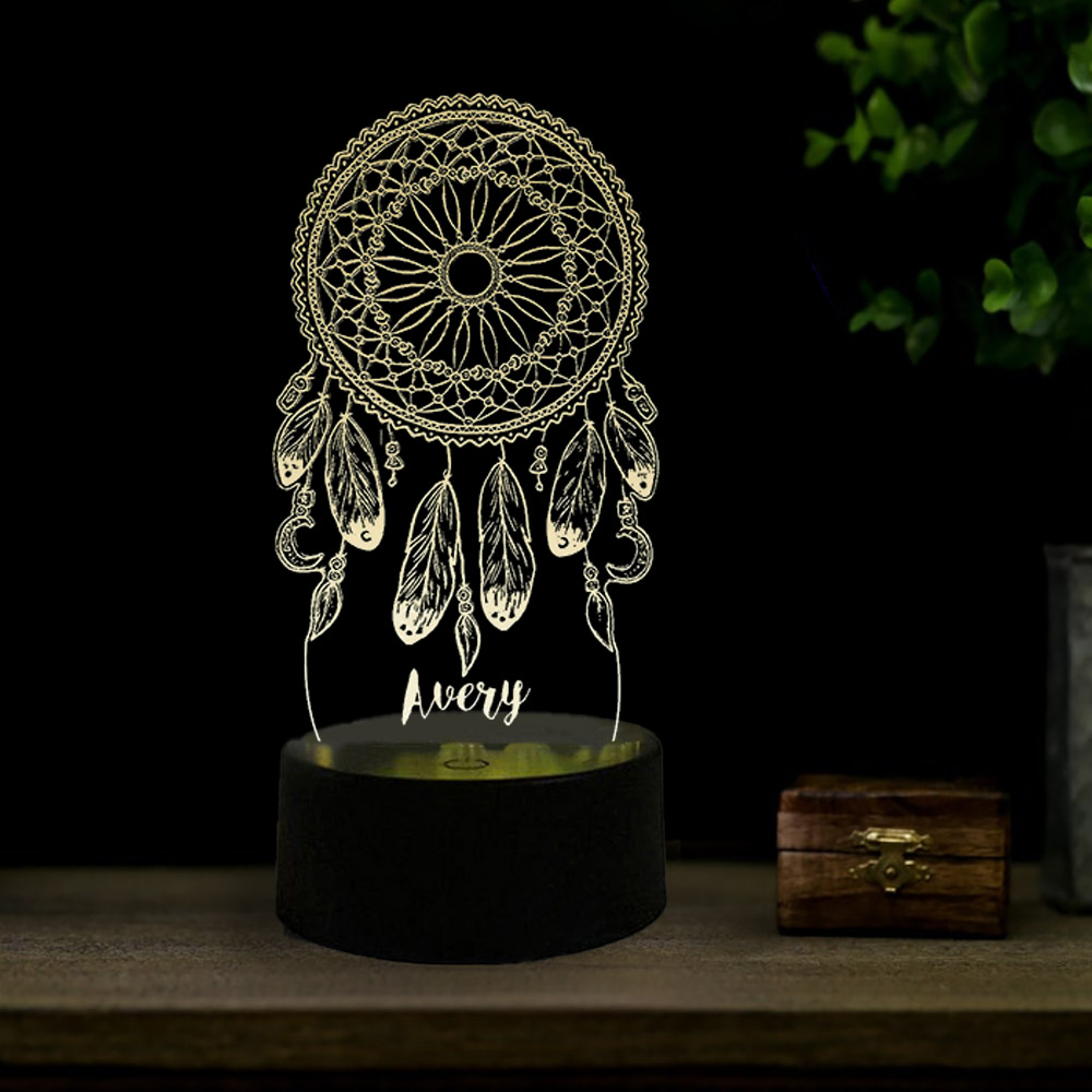 Personalised Dream Catcher Night Light Custom Name Gifts For Kids-Jessemade AU