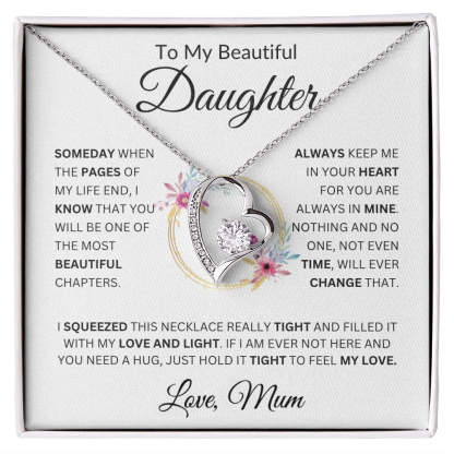 To My Daughter Heart Necklace Mum to Daughter Necklace Birthday Gift for Her - Always Keep Me In Your Heart For You Are Always In Mine-Jessemade AU