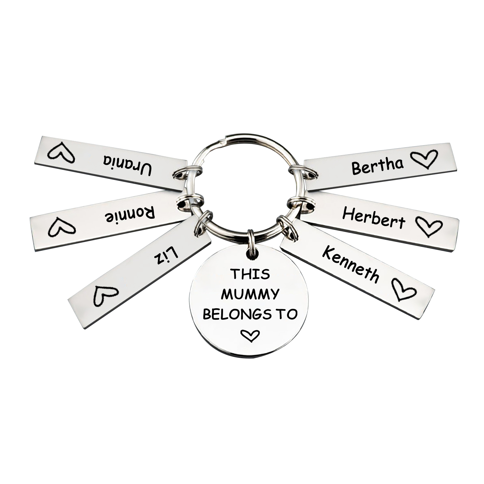 6 Names - Personalised Name Keychain Stainless Steel Keychain Special Gift for Mommy/Mummy-Jessemade AU