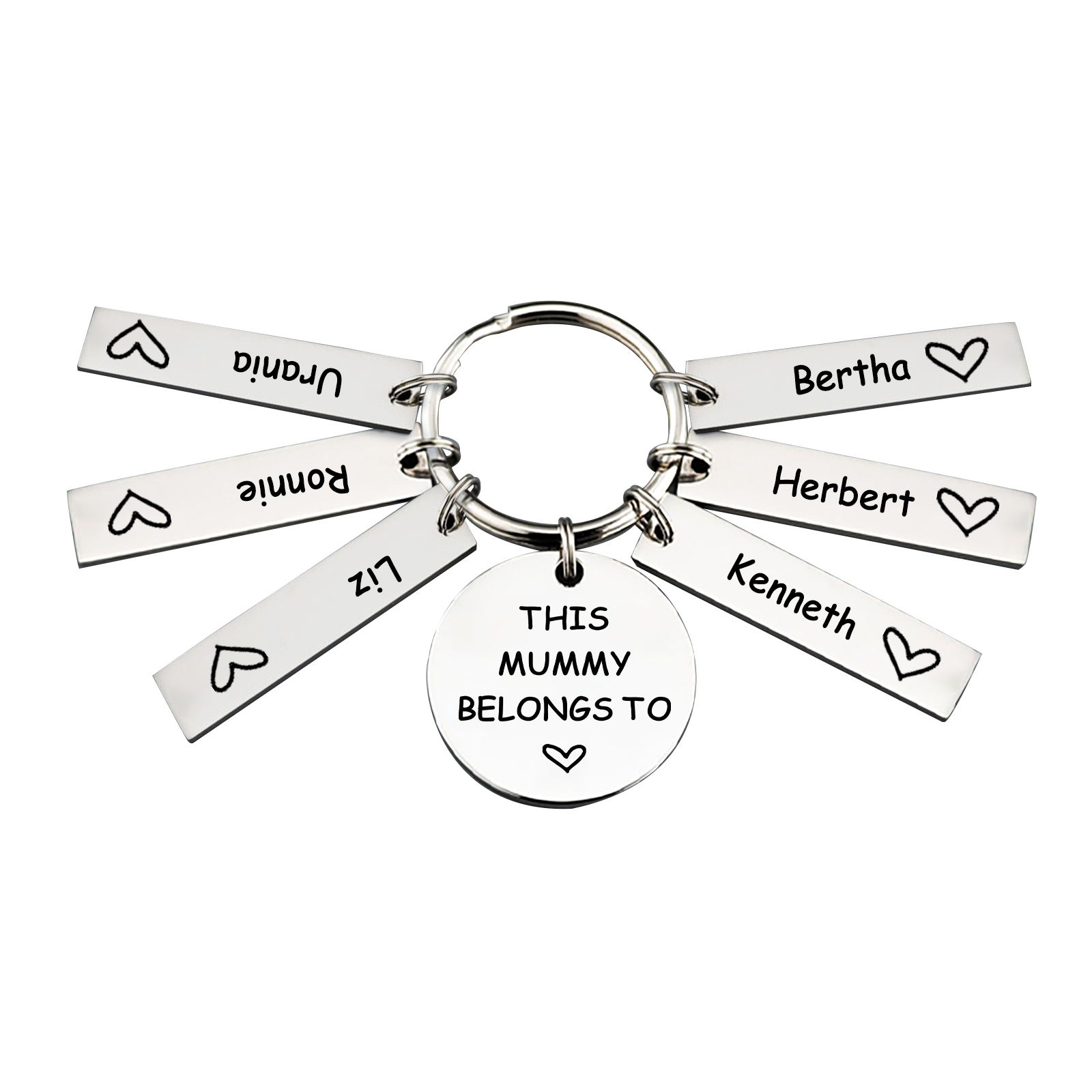 6 Names - Personalised Name Keychain Stainless Steel Keychain Special Gift for Mommy/Mummy-Jessemade AU