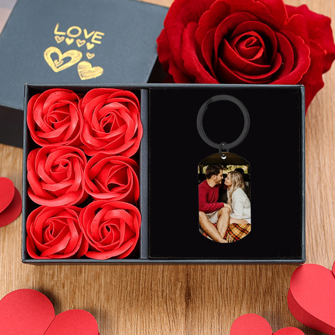 To My Man/Woman Custom Photo Keyring Couple Keychain Stainless Steel Keychain Valentine's Day Gift for Couples-Jessemade AU
