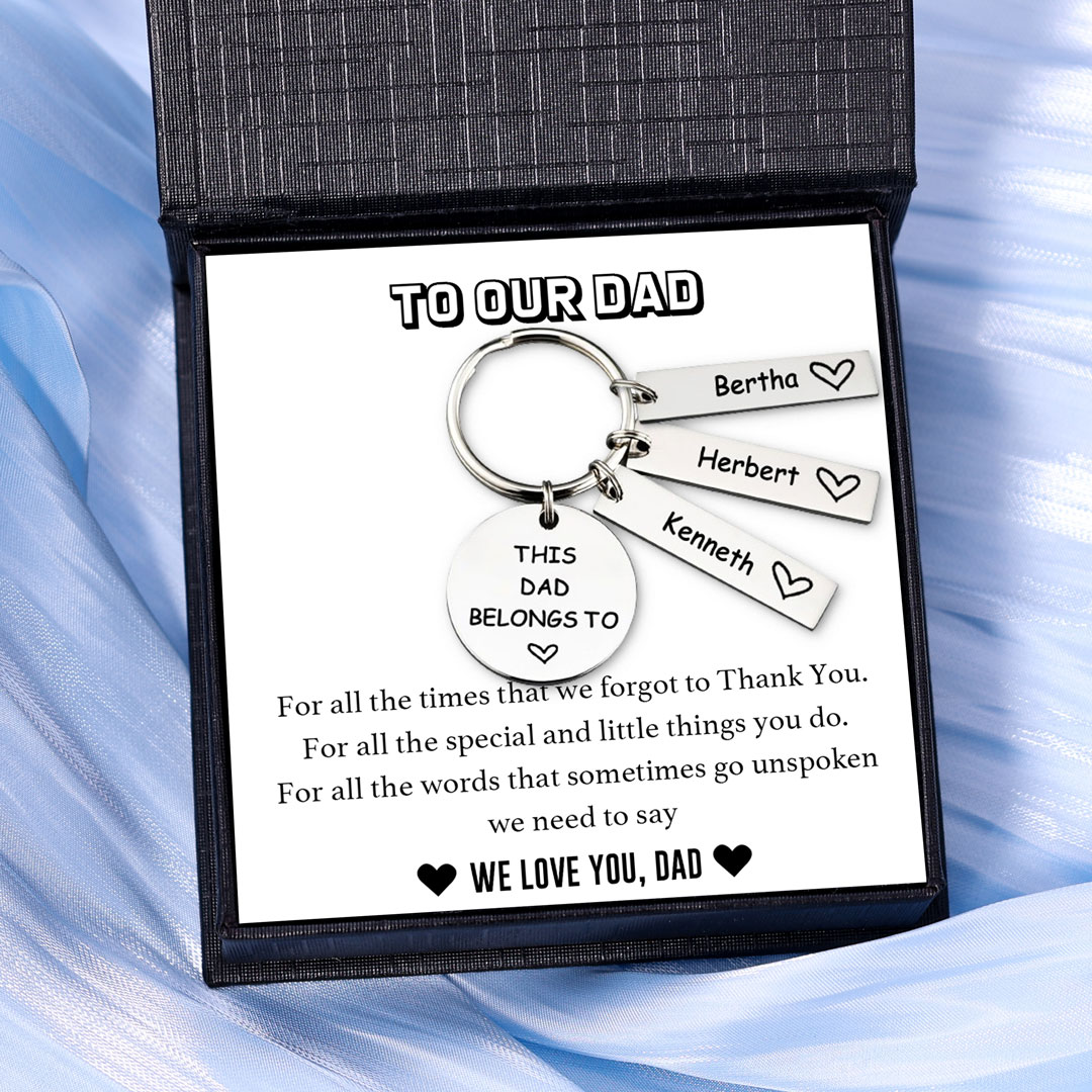 3 Names - Personalised Name Keychain Stainless Steel Keychain Special Gift for Mummy/Dad-Jessemade AU