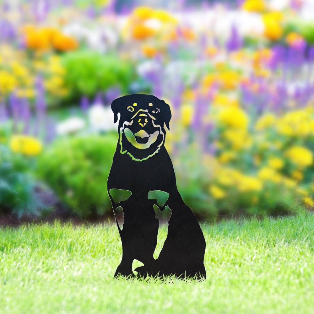 Rottweiler Metal Dog Silhouette Garden Yard Decoration-Jessemade AU
