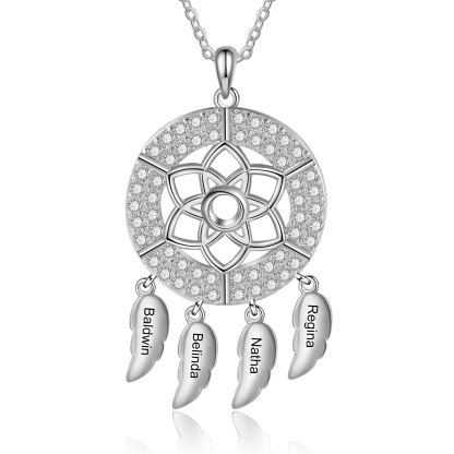 Personalised Dream Catcher Necklace Custom 4 Names Necklace Gifts For Her-Jessemade AU