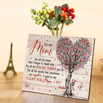 Personalised 2 Names Wooden Plaque Home Decoration Gifts for Mom/Mum - For All The Times That I Forgot To Thank You-Jessemade AU