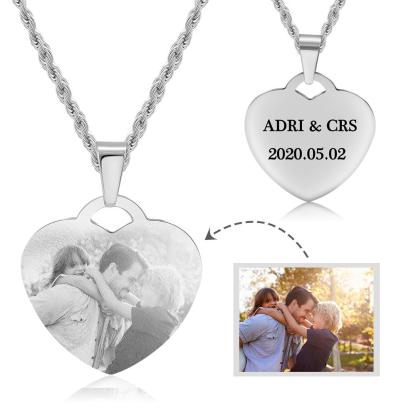 Personalised Heart Necklace Custom Photo Necklace Gifts For Him-Jessemade AU