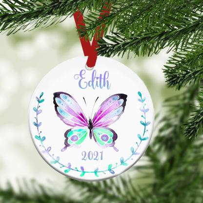 Personalised Butterfly Ornament Custom Name Memorial Ornament-Jessemade AU