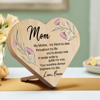 To My Mom Personalised Wooden Heart Keepsake Desktop Ornament "For all the times I forgot to thank you" Mothers Gifts-Jessemade AU