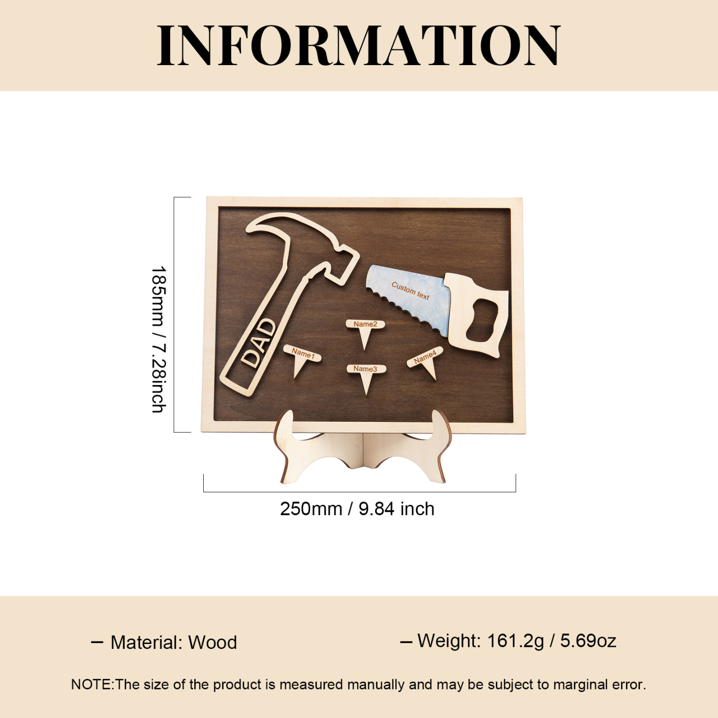 Dad Tool Set Wood Signs Custom 4 Names Father’s Day Handyman Construction Dad Sign-Jessemade AU