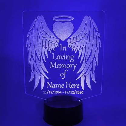 Personalised 7 Colours Changing Night Light Custom Name Wings Memorial LED Lamp Gifts For Lover-Jessemade AU
