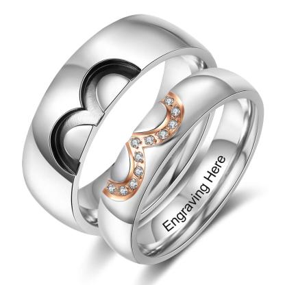 Personalised Couple Ring Engrave Love Message Matching Rings Gift for Couple Friends BBF-Jessemade AU