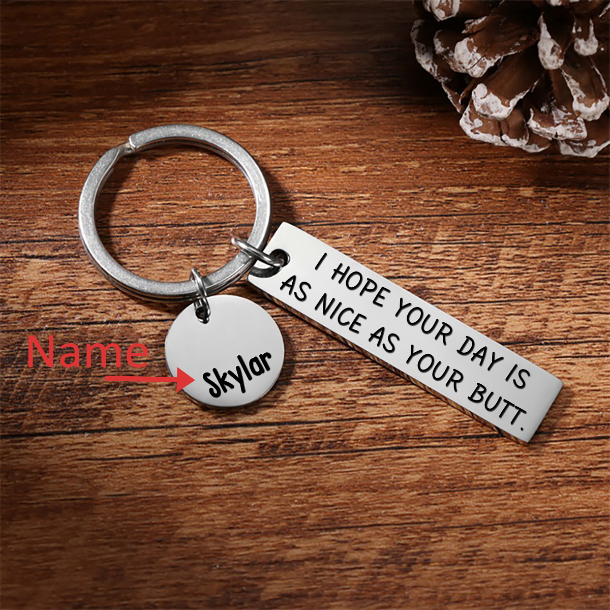 Personalised Name Keychain Funny Keychain Stainless Steel Creative Gift for Couples-Jessemade AU
