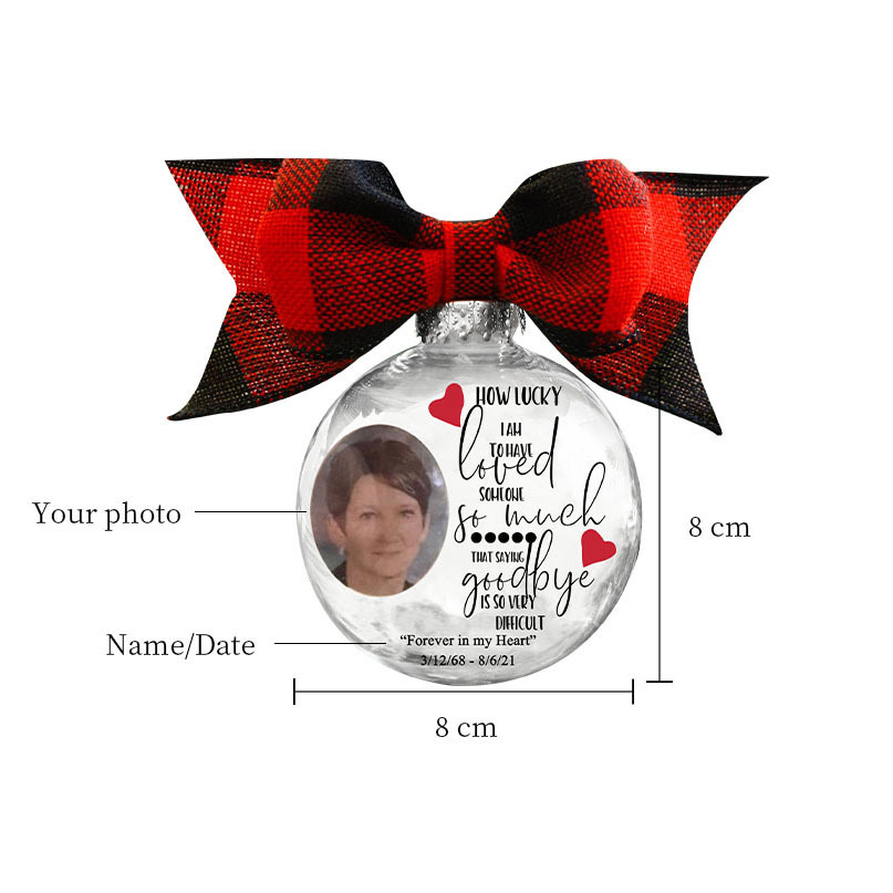 Personalised Photo Ball Ornament Forever in My Heart Memorial Ornament-Jessemade AU