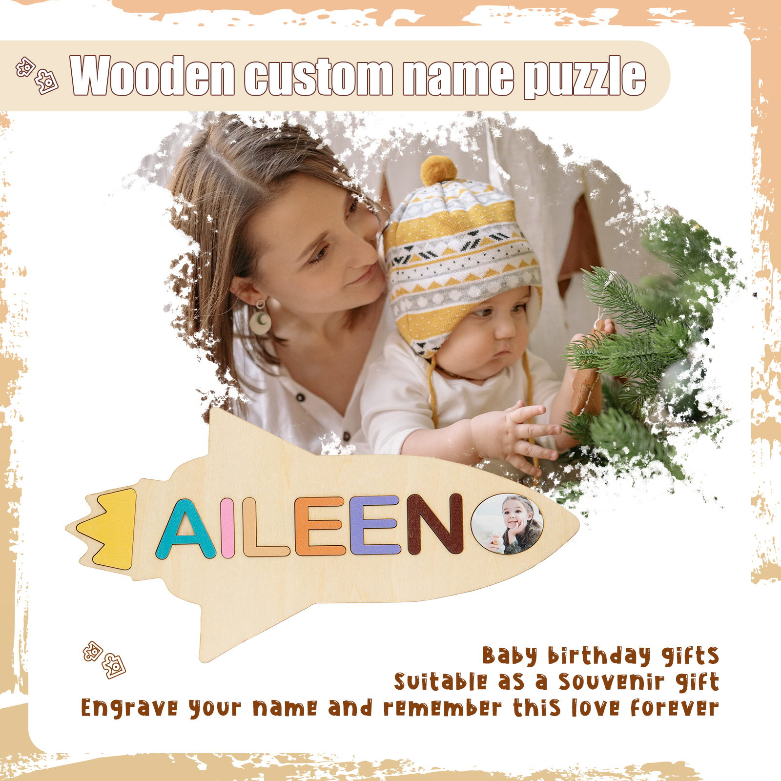 Personalised Kid's Wooden Name Alphabet Puzzle Toy for Toddlers Early Learning Child Toy-Jessemade AU