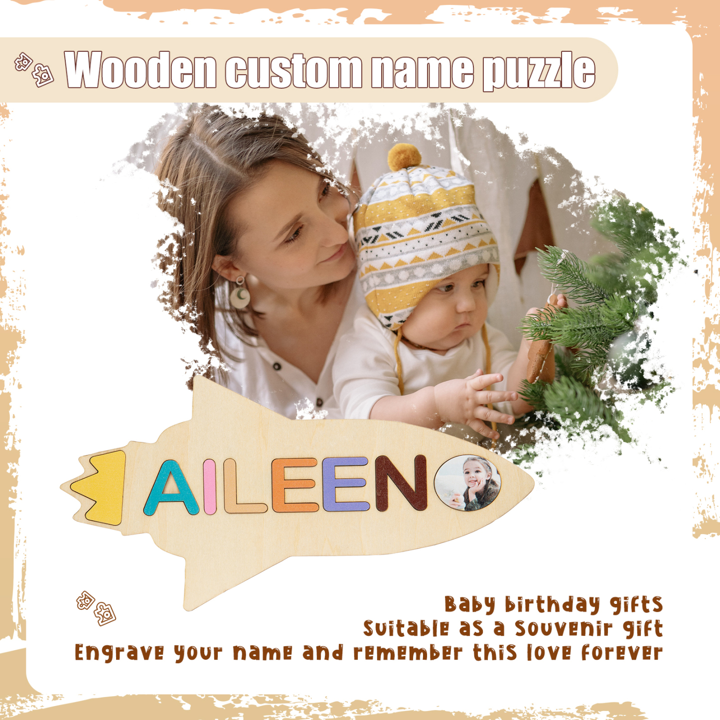 Personalised Kid's Wooden Name Alphabet Puzzle Toy for Toddlers Early Learning Child Toy-Jessemade AU