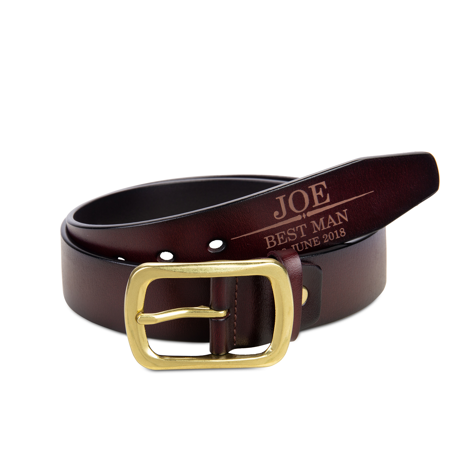 Personalised Genuine Leather Belt Engraved Names Men's Belt for Him-Jessemade AU