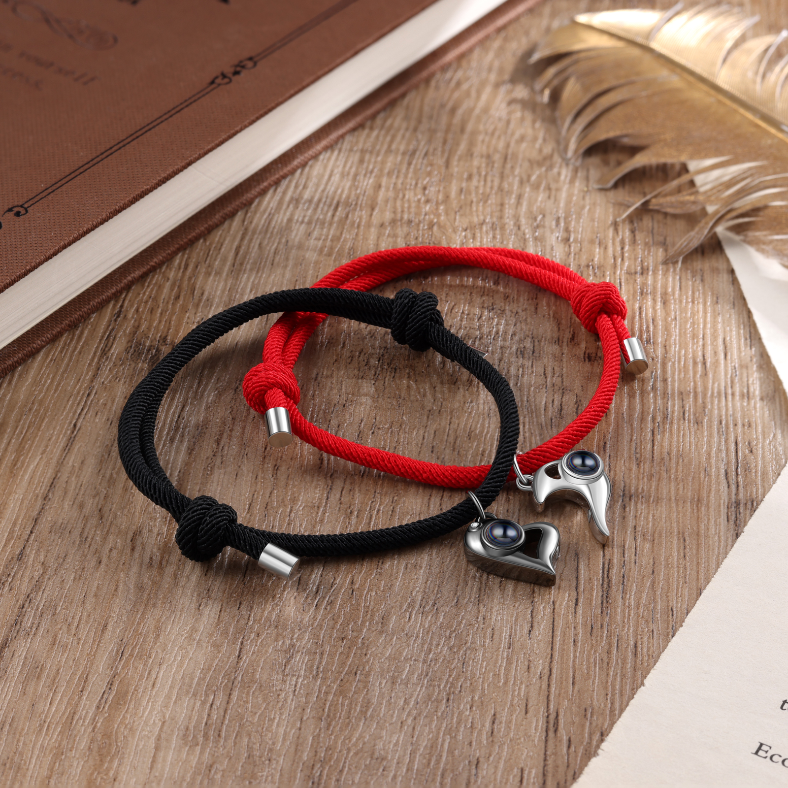 Personalised Magnetic Projection Bracelet Custom Photo Heart Couple Bracelet Creative Gift for Her-Jessemade AU