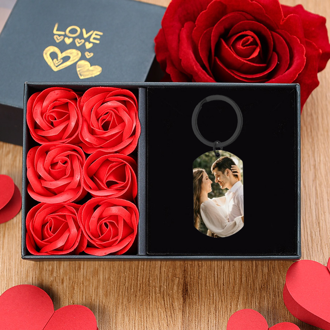 To My Man/Woman Custom Photo Keyring Couple Keychain Stainless Steel Keychain Valentine's Day Gift for Couples-Jessemade AU