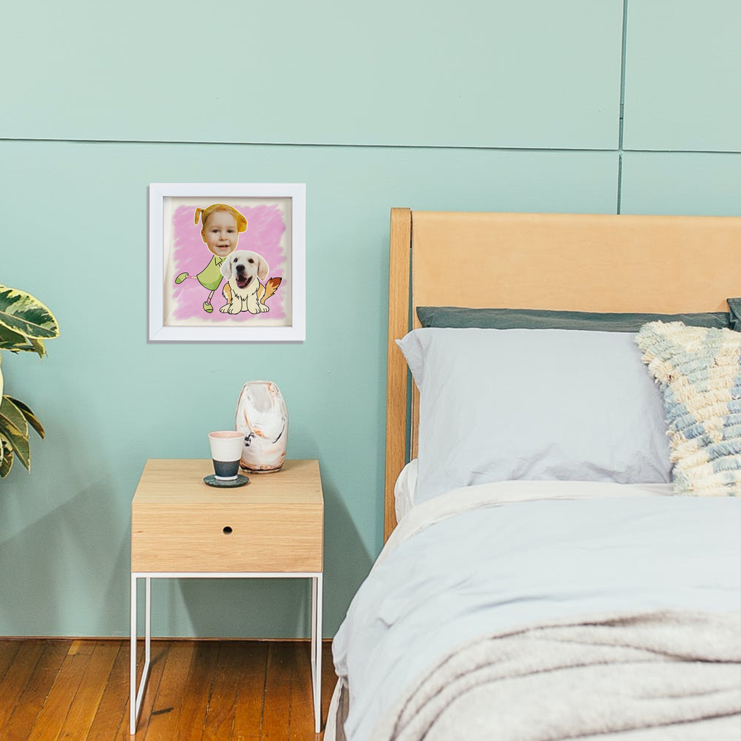 Personalised Couple Stereo Photo Frame With Dog-Jessemade AU