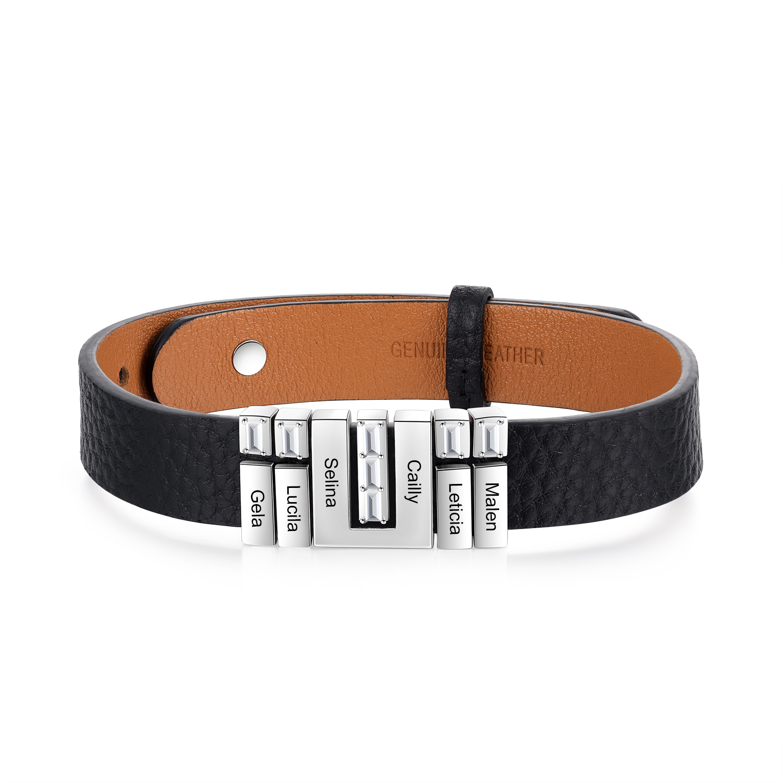 Mother's Day Gifts Personalised Leather Bracelet With 6 Names Gifts For Women-Jessemade AU