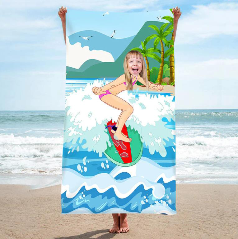 Personalised Beach Towel Customised Photo Bath Towel Blanket Summer Gift for Kids-Jessemade AU