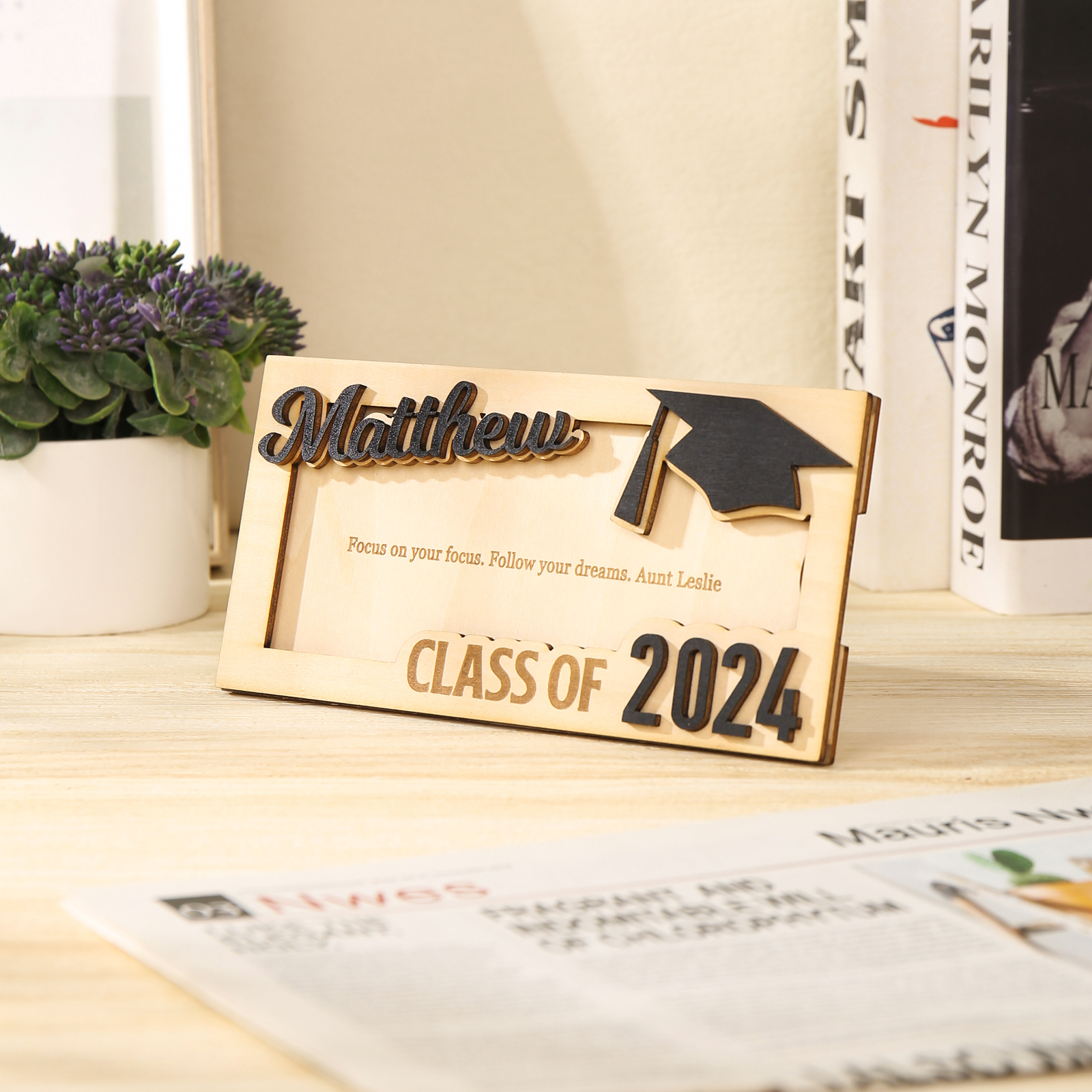 Class of 2024 Personalised Graduation Cash Clip Custom Name & Text Cash Box Creative Gifts for Her/Him-Jessemade AU