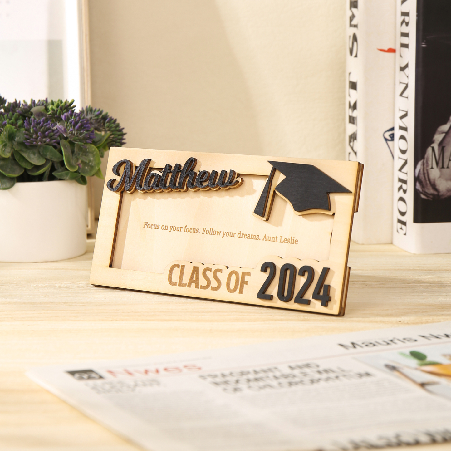 Class of 2024 Personalised Graduation Cash Clip Custom Name & Text Cash Box Creative Gifts for Her/Him-Jessemade AU