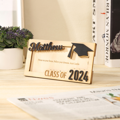 Class of 2024 Personalised Graduation Cash Clip Custom Name & Text Cash Box Creative Gifts for Her/Him-Jessemade AU