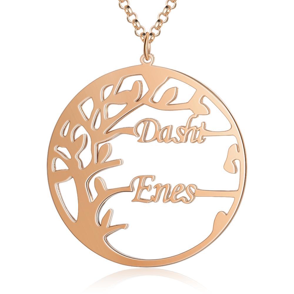 Family Tree Custom 2 Names Sterling Silver Tree Of Life-Jessemade AU