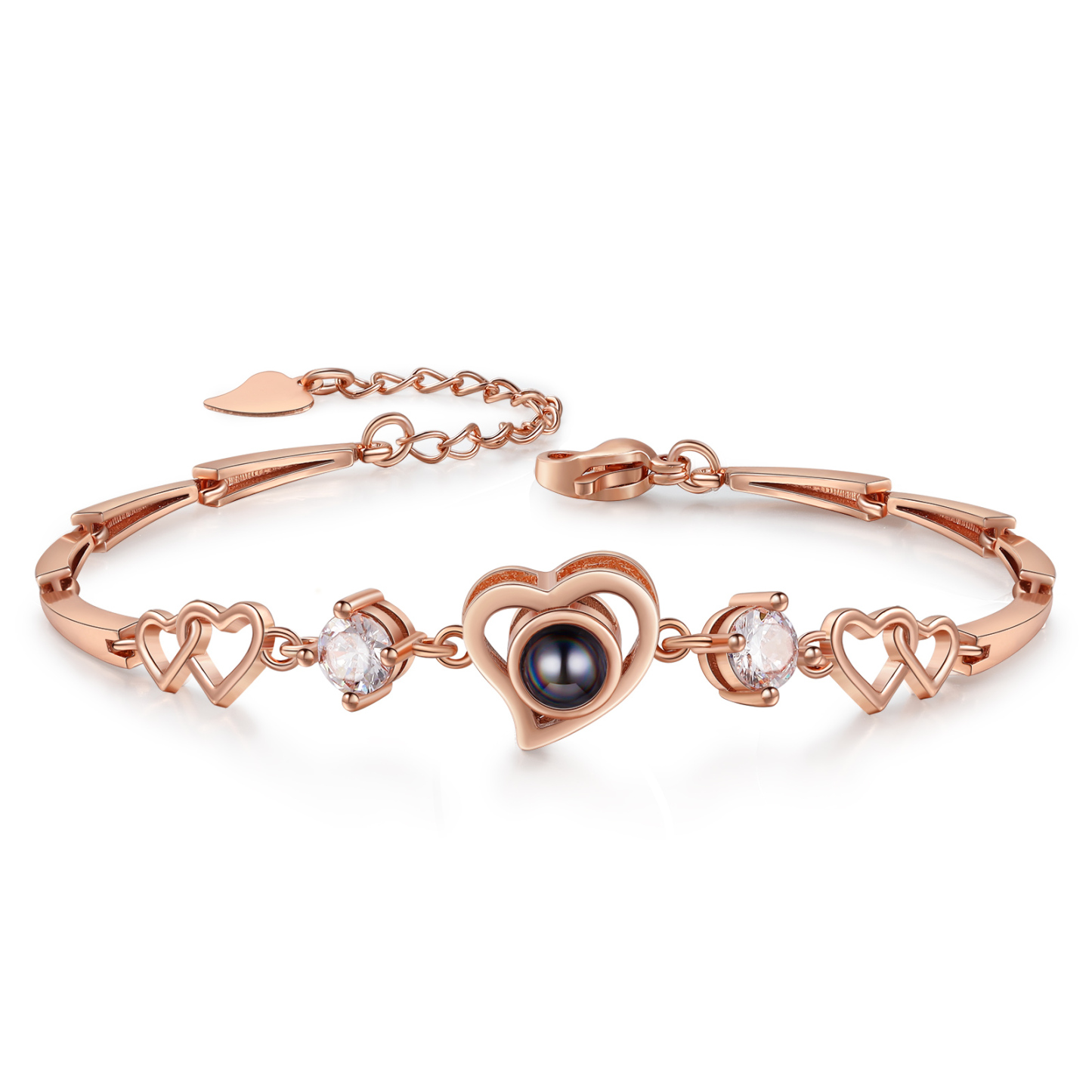 Personalised Projection Bracelet Custom Colourful Photo Bracelet Heart Adjustable Couple Bracelet Personalised Gift for Her-Jessemade AU