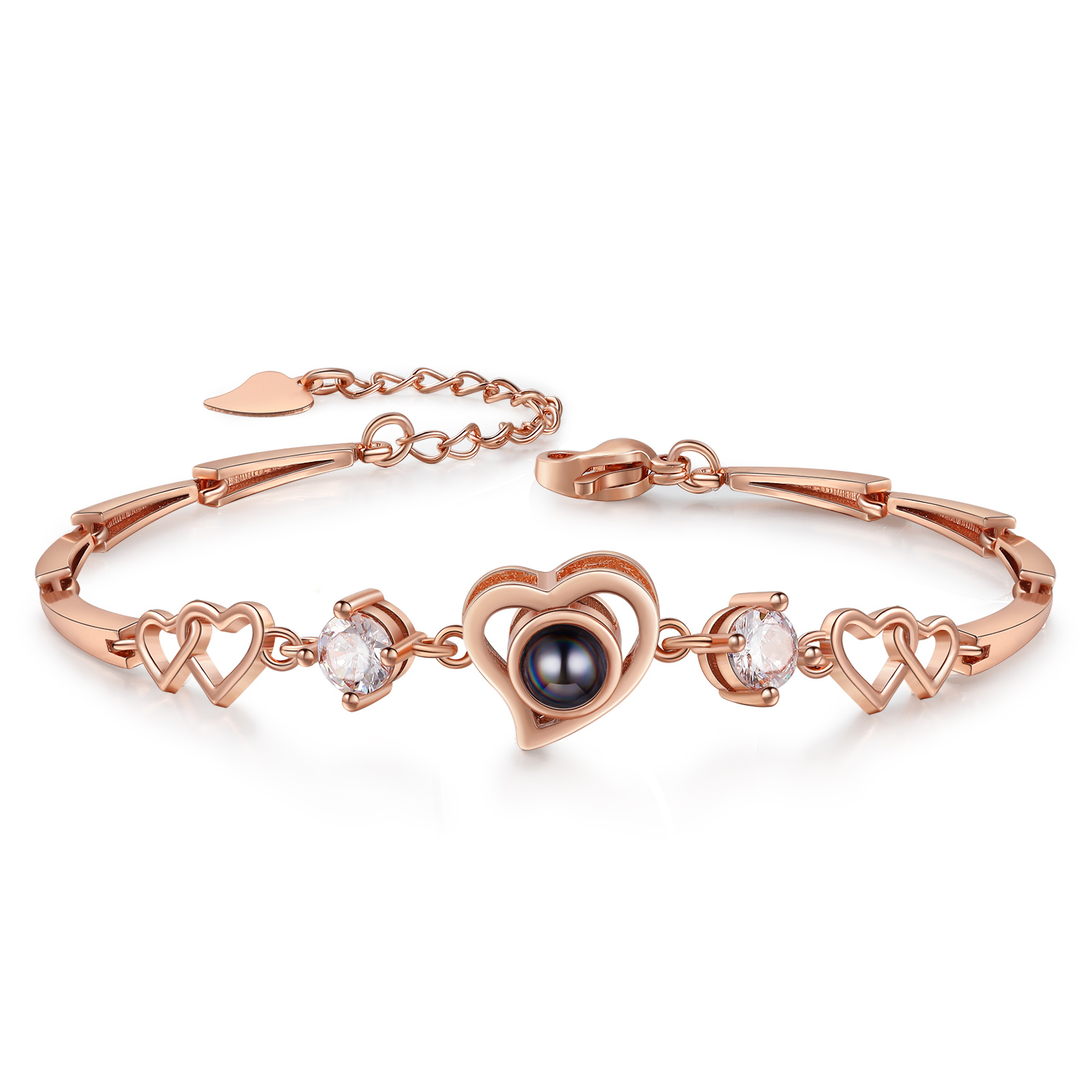 Personalised Projection Bracelet Custom Colourful Photo Bracelet Heart Adjustable Couple Bracelet Personalised Gift for Her-Jessemade AU