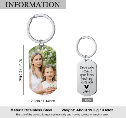 Drive Safe - Personalised Photo Keychain Custom Name Keychain Gifts For Son/Daughter-Jessemade AU