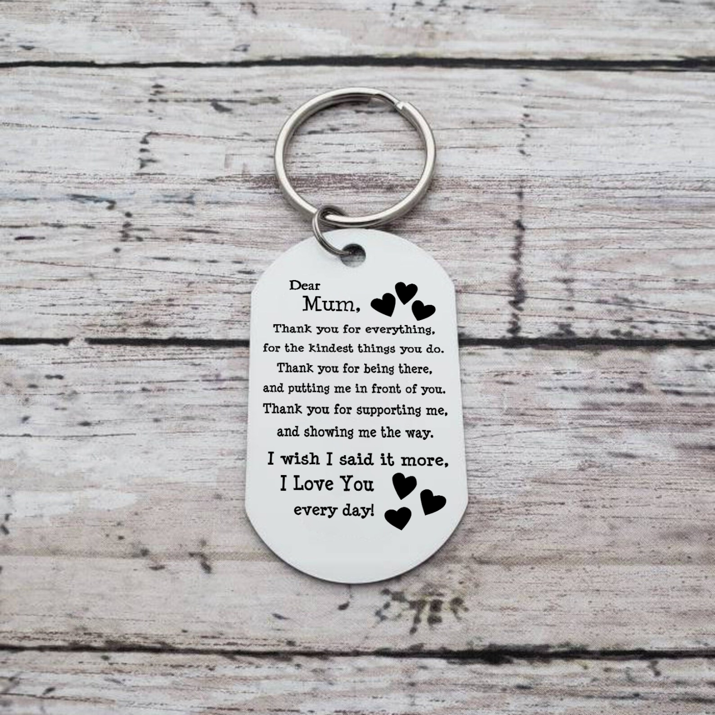 Personalised Text Keychain Gift for Mum/Mom - Thank You For Everything, For The Kindest Things You Do-Jessemade AU