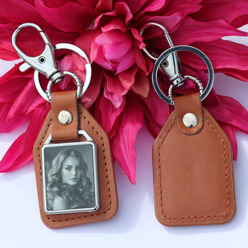 Personalised Leather Keychain Custom Photo Gifts For Her-Jessemade AU
