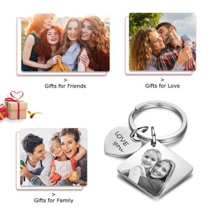 Photo Keychain Personalised with Calendar and Engraved Heart Charm Gifts for Her-Jessemade AU