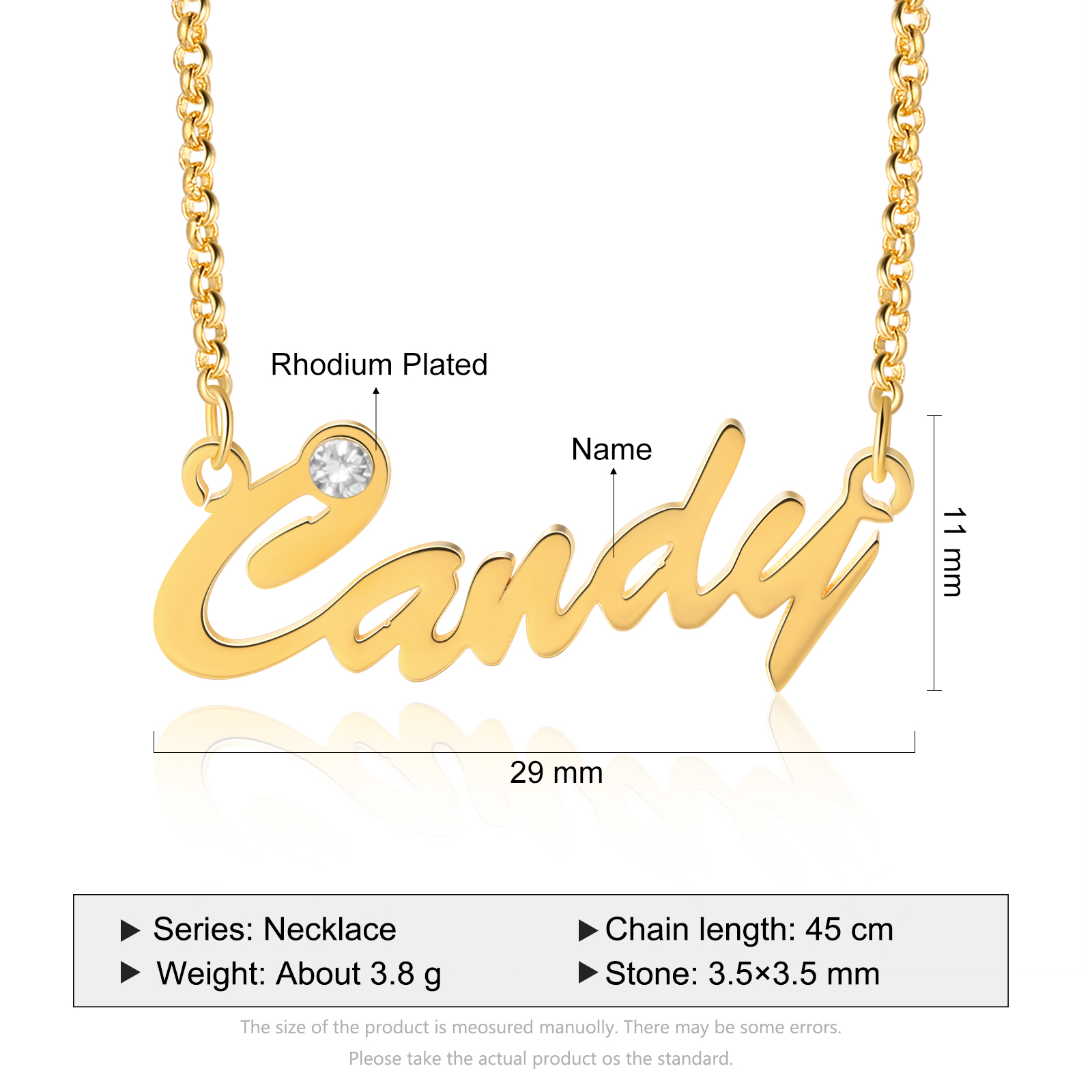 Personalised Necklace With Birthstone Custom 1 Name Necklace Gift For Women-Jessemade AU