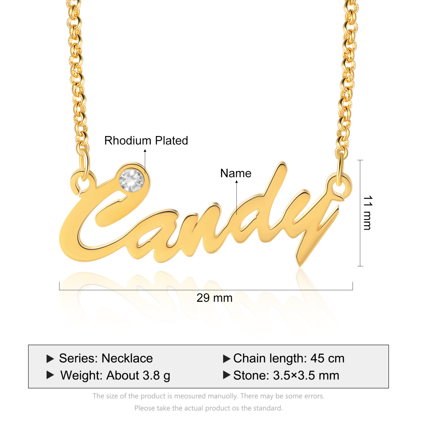 Personalised Necklace With Birthstone Custom 1 Name Necklace Gift For Women-Jessemade AU