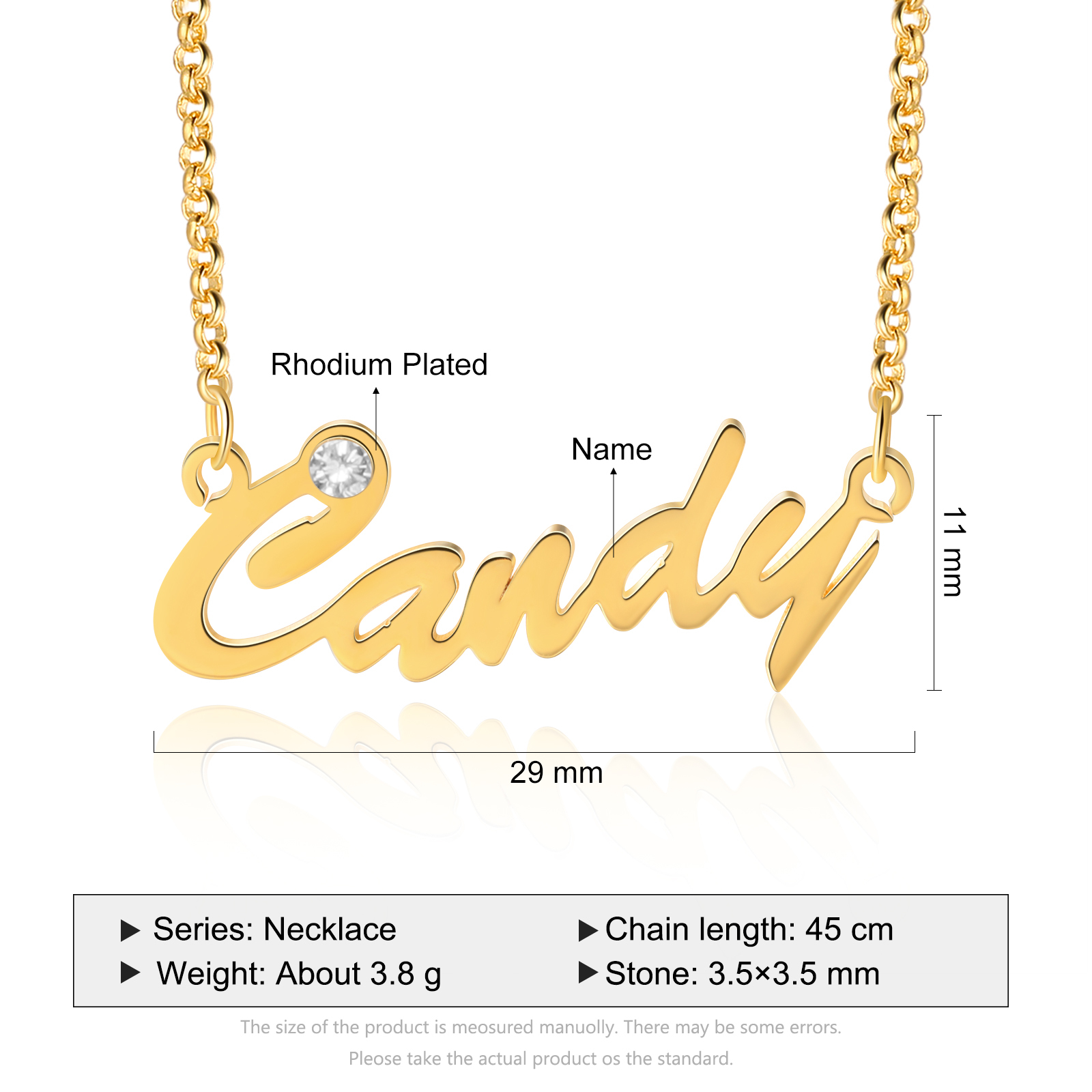 Personalised Necklace With Birthstone Custom 1 Name Necklace Gift For Women-Jessemade AU