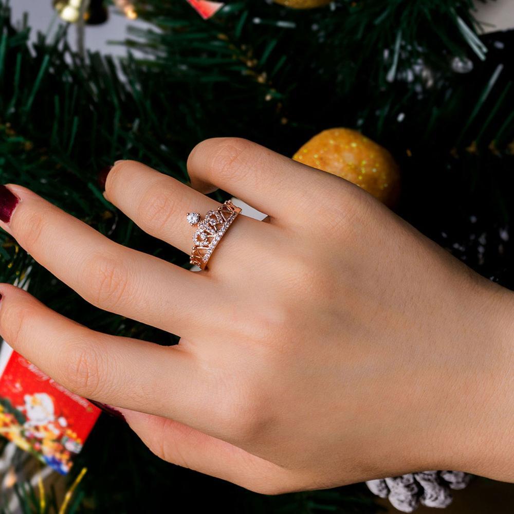 Rose Gold Crown Promise Rings Gifts For Her-Jessemade AU