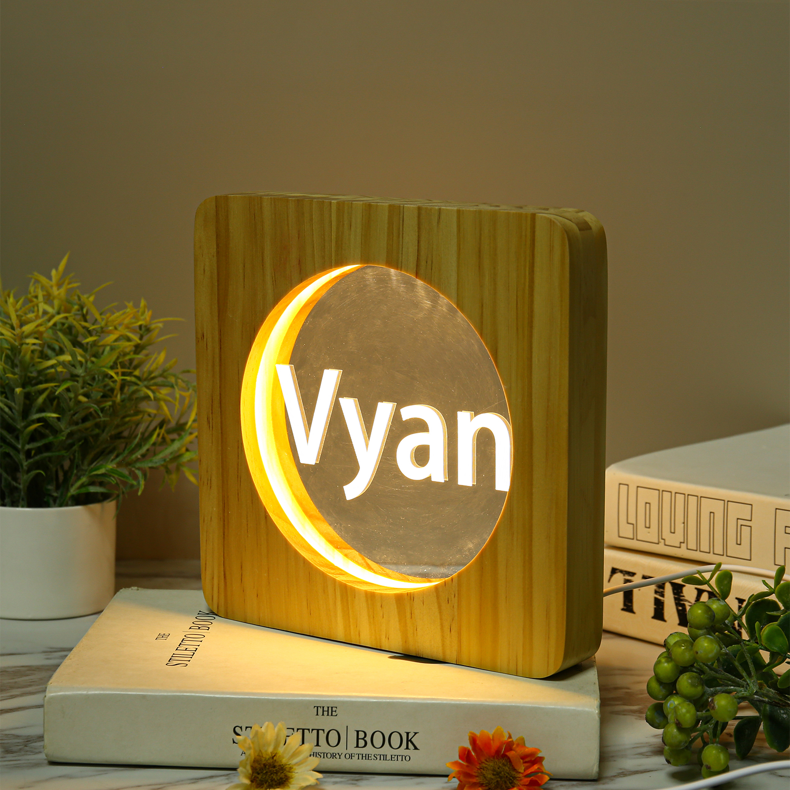 Name Night Light Ornament For Her Personalised Name Bedroom Decor Home Decoration LED Light Personalised Photo Ornament-Jessemade AU