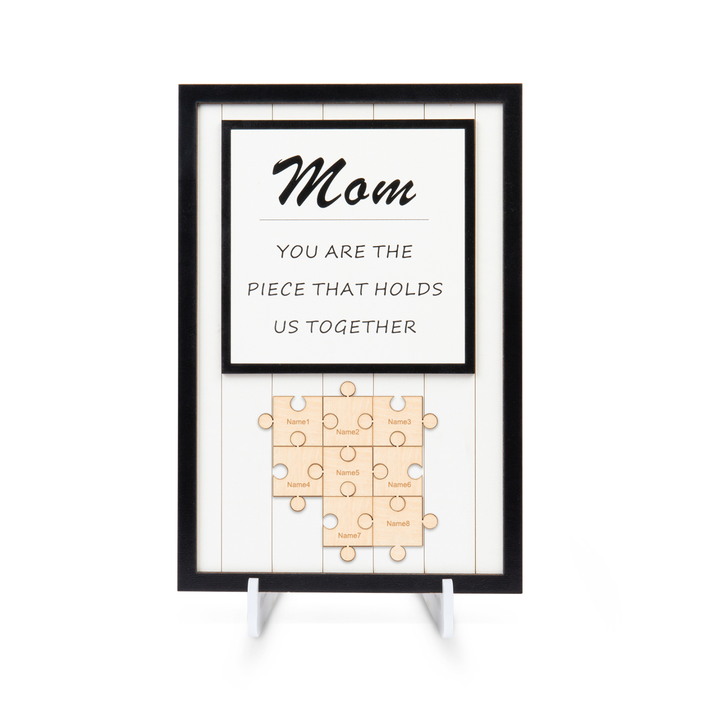 Mom Puzzle Sign Personalised 8 Names Wooden Sign Family Gifts-Mom You Are the Piece that Holds Us Together-Jessemade AU