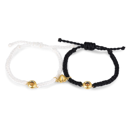 Personalised Magnetic Projection Bracelet Custom Photo Heart Couple Bracelet Creative Gift for Her-Jessemade AU