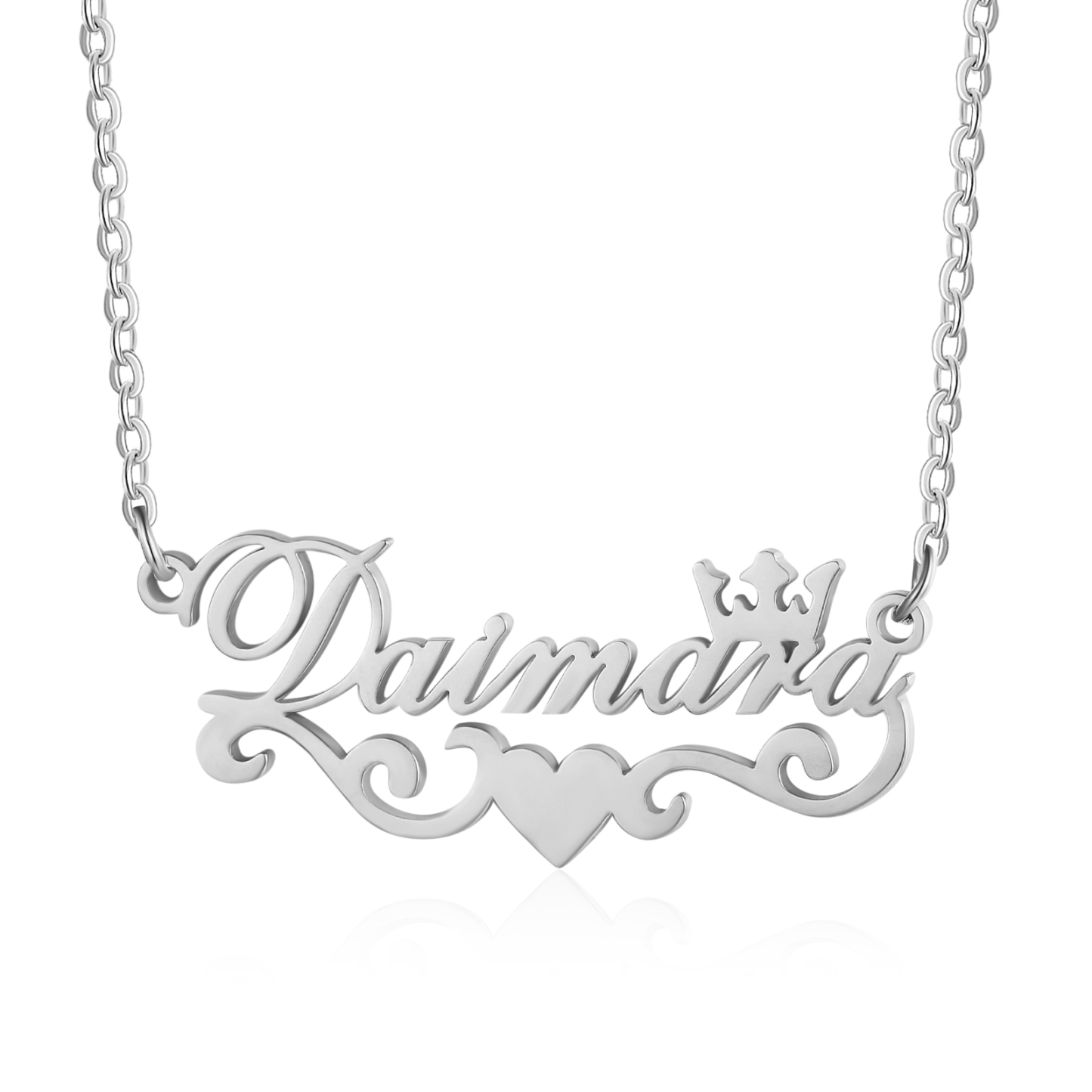 Crown Name Necklace Heart Personalised Name Necklaces Christmas Gift-Jessemade AU
