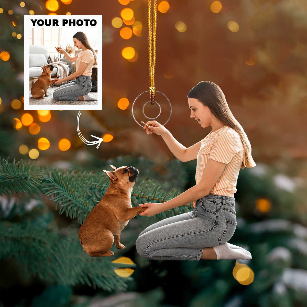 Personalised Acrylic Christmas Ornament Customised Pet Photo Xmas Decor Gift for Friends Family-Jessemade AU