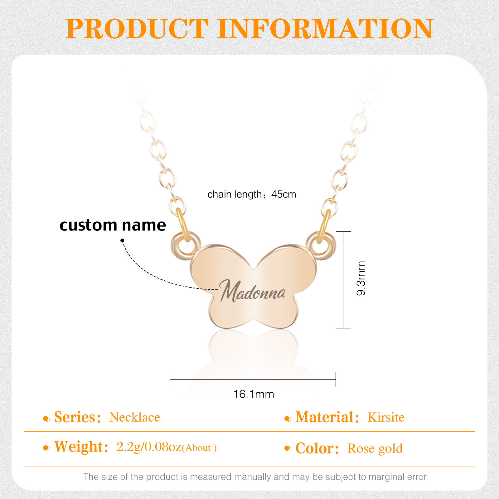 Butterfly Name Necklace Personalised Name Necklaces Gift For Her-Jessemade AU