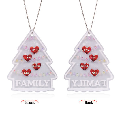 4 Names - Personalised Acrylic Christmas Ornaments Customised Text & Name Xmas Pendant Gifts for Family Friends-Jessemade AU