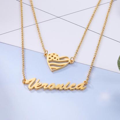 Personalised Heart Necklace Custom 1 Name Necklace Gift For Her-Jessemade AU